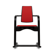 Krzesło ergonomiczne Actulum czerwone, czarne drewno Varier