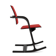Krzesło ergonomiczne Actulum czerwone, czarne drewno Varier