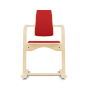 Krzesło ergonomiczne Actulum czerwone, naturalne drewno Varier
