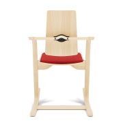 Krzesło ergonomiczne Actulum czerwone, naturalne drewno Varier