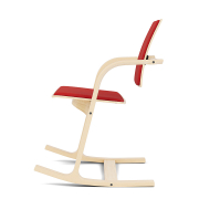 Krzesło ergonomiczne Actulum czerwone, naturalne drewno Varier