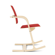 Krzesło ergonomiczne Actulum czerwone, naturalne drewno Varier