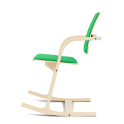 Krzesło ergonomiczne Actulum zielone, naturalne drewno Varier