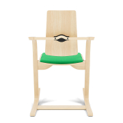 Krzesło ergonomiczne Actulum zielone, naturalne drewno Varier