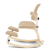 Krzesło ergonomiczne Thatsit beżowe, naturalne drewno Varier