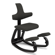 Krzesło ergonomiczne Thatsit antracytowe, czarne drewno Varier