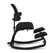 Krzesło ergonomiczne Thatsit ciemnoszare, czarne drewno Varier