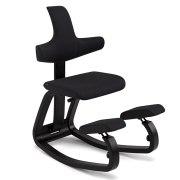 Krzesło ergonomiczne Thatsit ciemnoszare, czarne drewno Varier