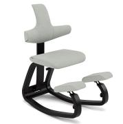 Krzesło ergonomiczne Thatsit jasnoszare, czarne drewno Varier
