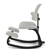 Krzesło ergonomiczne Thatsit jasnoszare, czarne drewno Varier