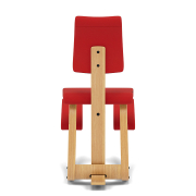 Krzesło ergonomiczne Variable Plus czerwone, jasnobrązowe drewno Varier