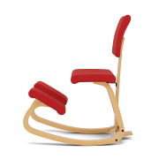 Krzesło ergonomiczne Variable Plus czerwone, jasnobrązowe drewno Varier