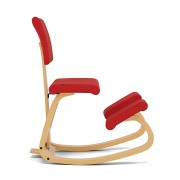 Krzesło ergonomiczne Variable Plus czerwone, jasnobrązowe drewno Varier