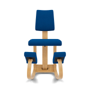 Krzesło ergonomiczne Variable Plus niebieskie, jasnobrązowe drewno Varier