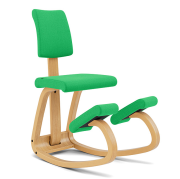 Krzesło ergonomiczne Variable Plus zielone, jasnobrązowe drewno Varier