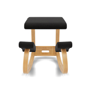 Krzesło ergonomiczne Variable czarne Re-Wool 198, jasnobrązowe drewno Varier