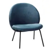 Krzesło Lounge Velvet Niebieskie Hubsch