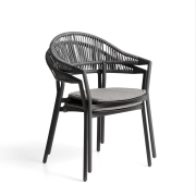 Krzesło ogrodowe Alimia grafitowe Kave Home
