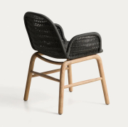 Krzesło ogrodowe Alipa z podłokietnikiem ciemnoszare Kave Home