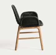 Krzesło ogrodowe Alipa z podłokietnikiem ciemnoszare Kave Home