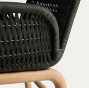 Krzesło ogrodowe Alipa z podłokietnikiem ciemnoszare Kave Home