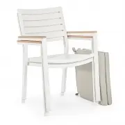 Krzesło ogrodowe Belmar białe Bizzotto