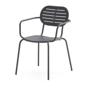 Krzesło ogrodowe Brai z podłokietnikiem ciemnoszare kave home