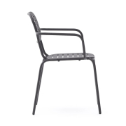 Krzesło ogrodowe Brai z podłokietnikiem ciemnoszare kave home