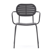 Krzesło ogrodowe Brai z podłokietnikiem ciemnoszare kave home