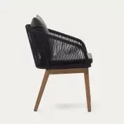 Krzesło ogrodowe Portalo czarne kave home
