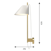 Lampa ścienna Yuh mosiężno-biała Louis Poulsen
