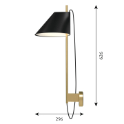 Lampa ścienna Yuh mosiężno-czarna Louis Poulsen