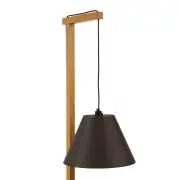 LAMPA PODŁOGOWA ZE STOLIKIEM CZARNA WOODMAN