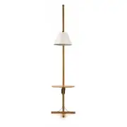 LAMPA PODŁOGOWA ZE STOLIKIEM BIAŁA WOODMAN