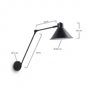 LAMPA ŚCIENNA DIONE CZARNA KAVE HOME