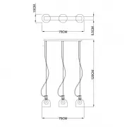 LAMPA WISZĄCA LEOPARD 3 SET