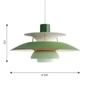 Lampa wisząca PH 5 zielona Louis Poulsen