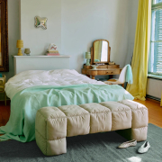 Ławka Puffy różowa HKliving