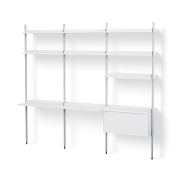 Regał modułowy Pier System 13 biały - anodowane aluminium HAY