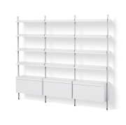 Regał modułowy Pier System 123 biały - anodowane aluminium HAY