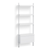 Regał modułowy Pier System 131 biały - anodowane aluminium HAY