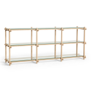 Regał Woody Low dąb bielony - szkło transparentne HAY