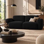 Sofa 2-osobowa Molino czarna Micadoni