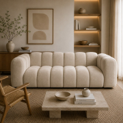 Sofa 3-osobowa Lupine beżowy welur Micadoni