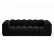 Sofa 3-osobowa Lupine czarny welur Micadoni