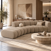 Sofa 5-osobowa Lupine ciemnobeżowy szenil Micadoni