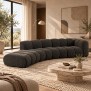 Sofa 5-osobowa Lupine ciemnoszary szenil Micadoni
