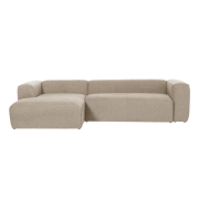 Sofa Blok 3 osobowa z lewym szezlongiem beżowa Kave Home