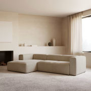 Sofa Blok 3 osobowa z lewym szezlongiem beżowa Kave Home
