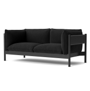 Sofa Arbour 2 os. Re-wool 198 - czarny lakierowany buk HAY